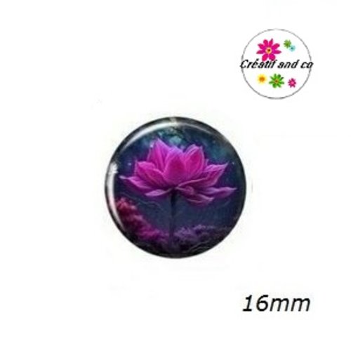 X2 cabochons fleur de nénuphar 16mm