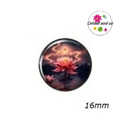 X2 cabochons fleur de nénuphar 16mm