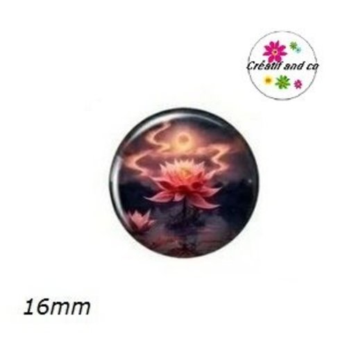 X2 cabochons fleur de nénuphar 16mm