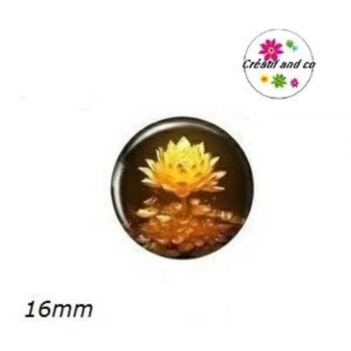 X2 cabochons fleur de nénuphar 16mm