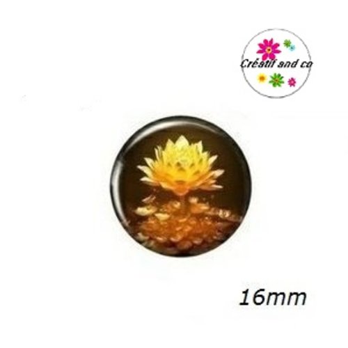 X2 cabochons fleur de nénuphar 16mm