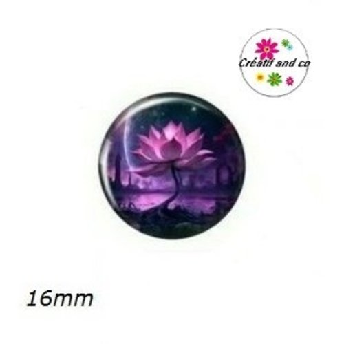 X2 cabochons fleur de nénuphar 16mm
