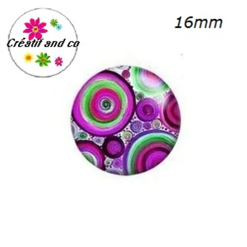 X2 cabochons à motif 16mm