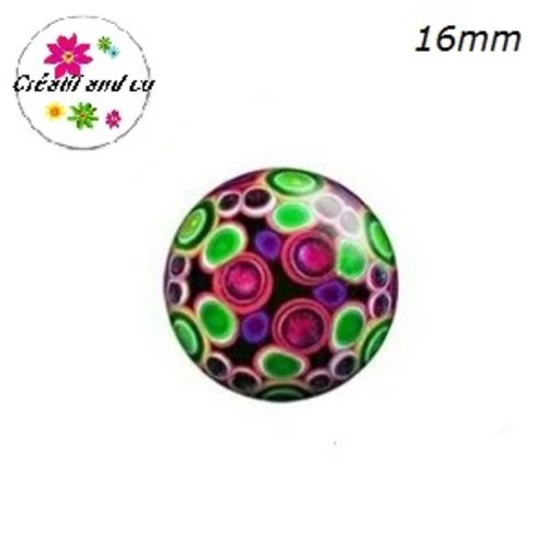 X2 cabochons à motif 16mm
