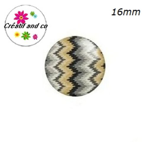 X2 cabochons à motif 16mm