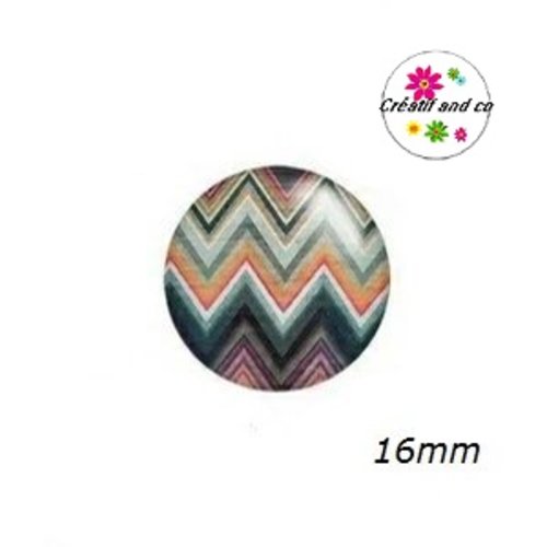 X2 cabochons à motif 16mm