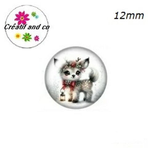 X2 cabochons petit faon noël 12mm