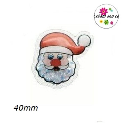 Père noël souple avec paillettes brillantes flottantes 40mm