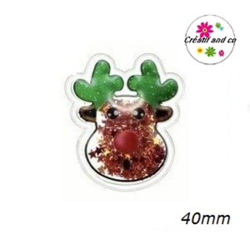 Tête de cerf souple avec paillettes brillantes flottantes 40mm