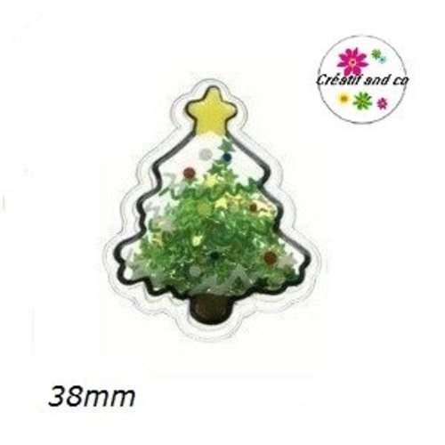 Sapin de noël souple avec paillettes brillantes flottantes 38mm