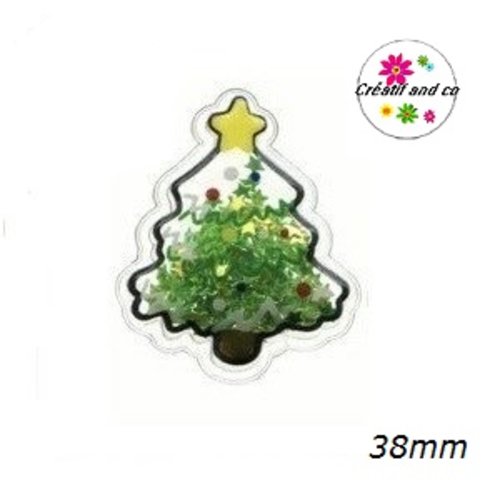 Sapin de noël souple avec paillettes brillantes flottantes 38mm