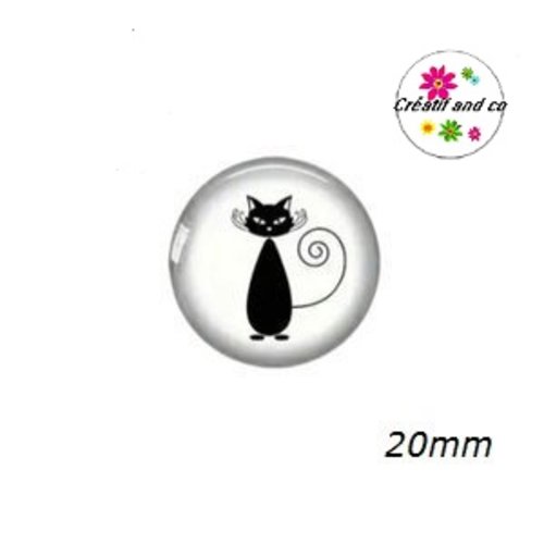Cabochon chat noir 20mm