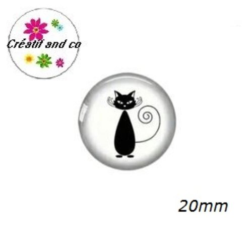 Cabochon chat noir 20mm