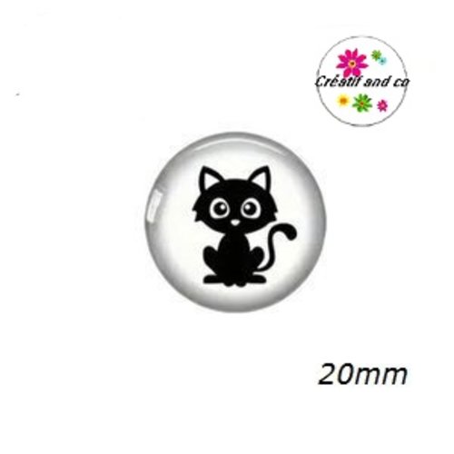 Cabochon chat noir 20mm