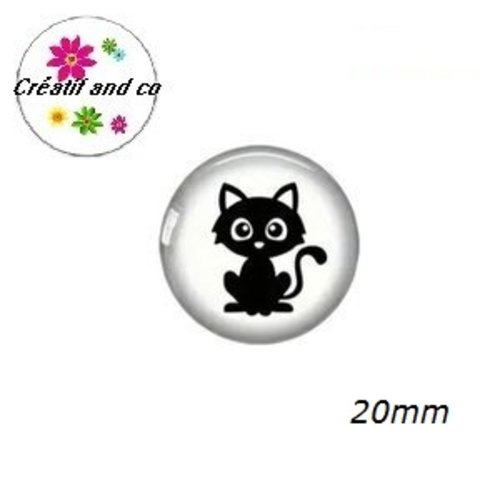 Cabochon chat noir 20mm