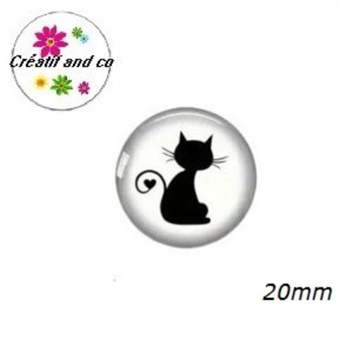 Cabochon chat noir 20mm