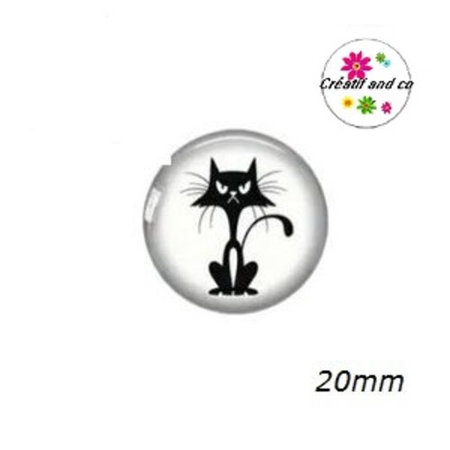 Cabochon chat noir 20mm