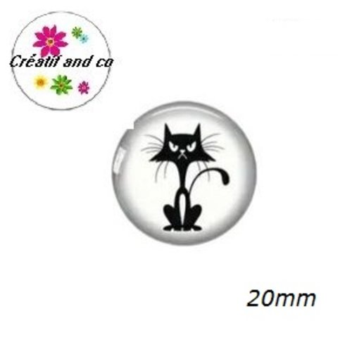 Cabochon chat noir 20mm