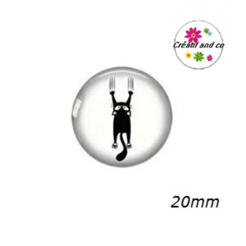 Cabochon chat noir 20mm