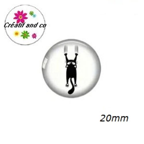 Cabochon chat noir 20mm