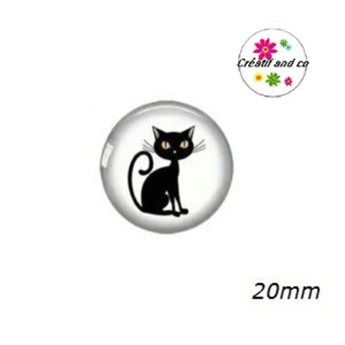 Cabochon chat noir 20mm
