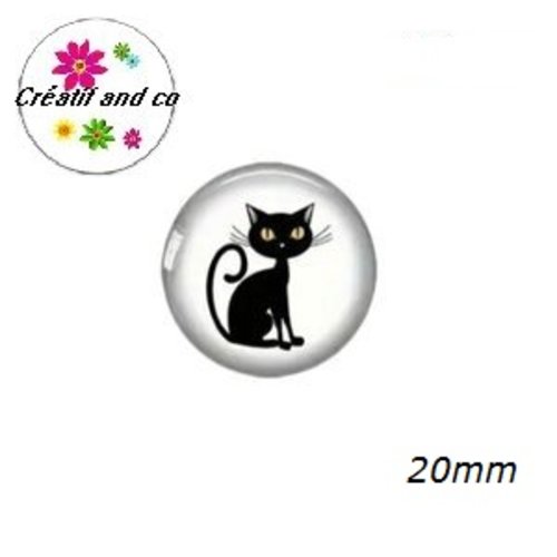 Cabochon chat noir 20mm