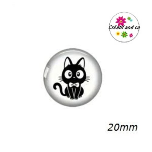 Cabochon chat noir 20mm