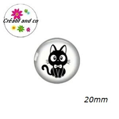 Cabochon chat noir 20mm