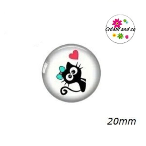 Cabochon chat noir 20mm