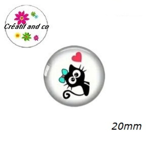 Cabochon chat noir 20mm