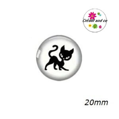 Cabochon chat noir  20mm
