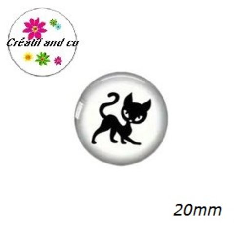 Cabochon chat noir  20mm