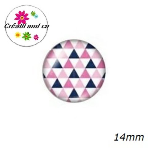 X2 cabochons motif triangles 14mm