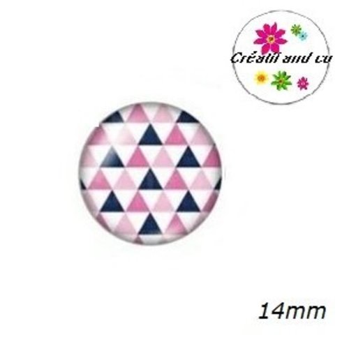 X2 cabochons motif triangles 14mm