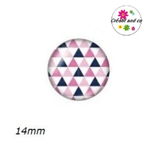 X2 cabochons motif triangles 14mm