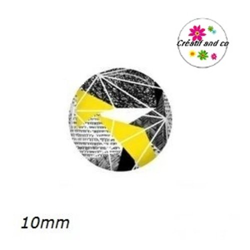 X2 cabochons motif géométrique 10mm
