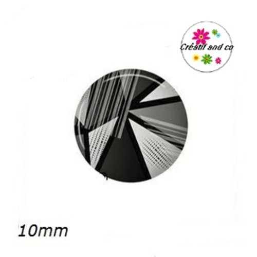 X2 cabochons motif géométrique 10mm