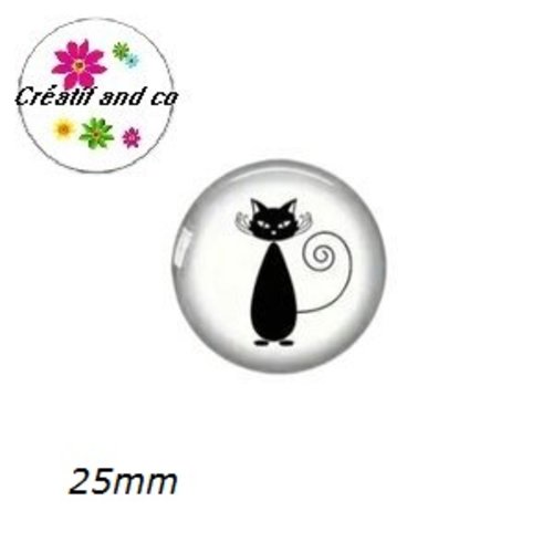 Cabochon chat noir 25mm
