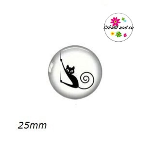 Cabochon chat noir 25mm