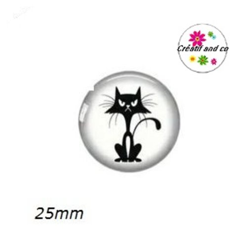 Cabochon chat noir 25mm