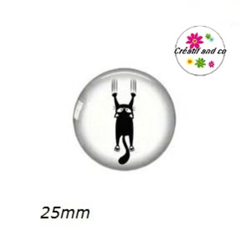 Cabochon chat noir 25mm