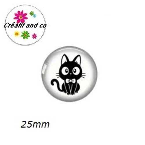 Cabochon chat noir 25mm