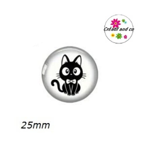 Cabochon chat noir 25mm