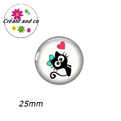 Cabochon chat noir 25mm