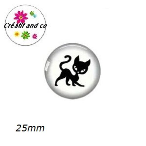 Cabochon chat noir 25mm