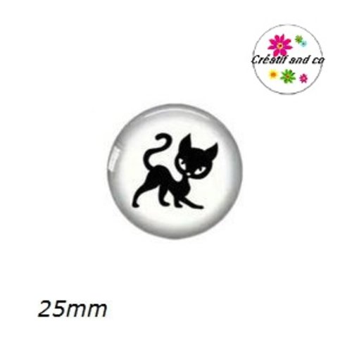 Cabochon chat noir 25mm