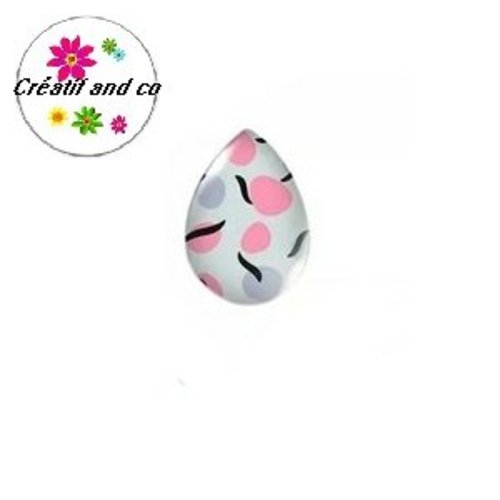 Cabochon goutte à motif 18x25mm
