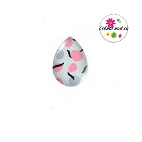Cabochon goutte à motif 18x25mm
