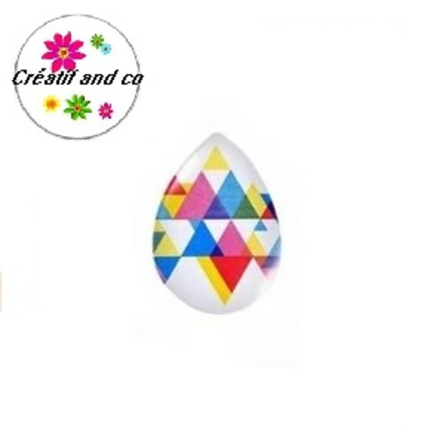 Cabochon goutte à motif 18x25mm