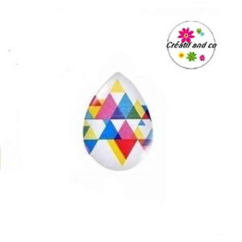 Cabochon goutte à motif 18x25mm